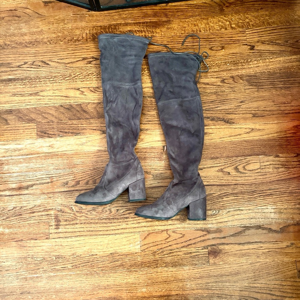 Stuart Weitzman Charcoal Over-the-Knee Boots